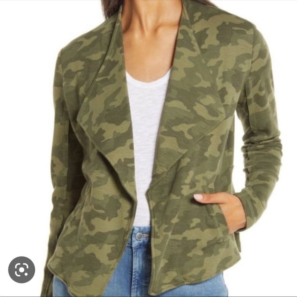 Camo Drape Collar Blazer
